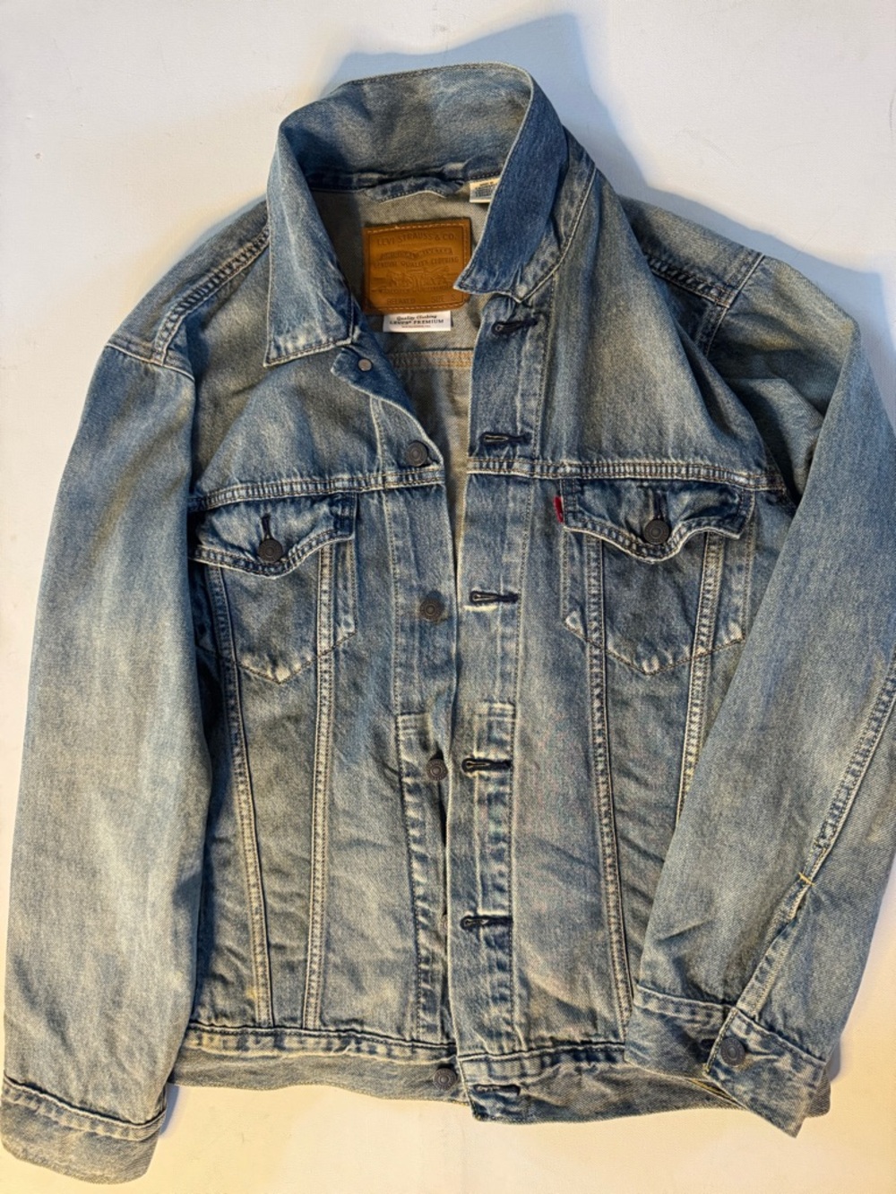 Levi's Light Blue Denim Jacket with Leather Patch